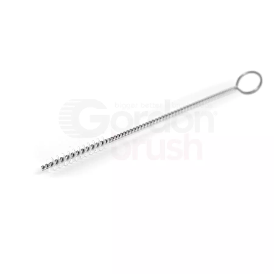 .180" Diameter Nylon Filament and Stainless Steel Stem Single-Spiral brush with Ring Handle