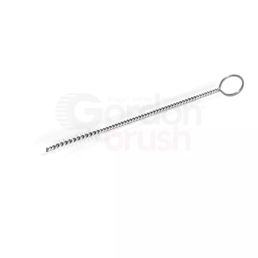 .190" Diameter Nylon Filament and Stainless Steel Stem Single-Spiral brush with Ring Handle