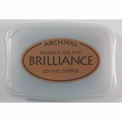 Brilliance Pigment Ink Pad Pearlescent Cosmic Copper