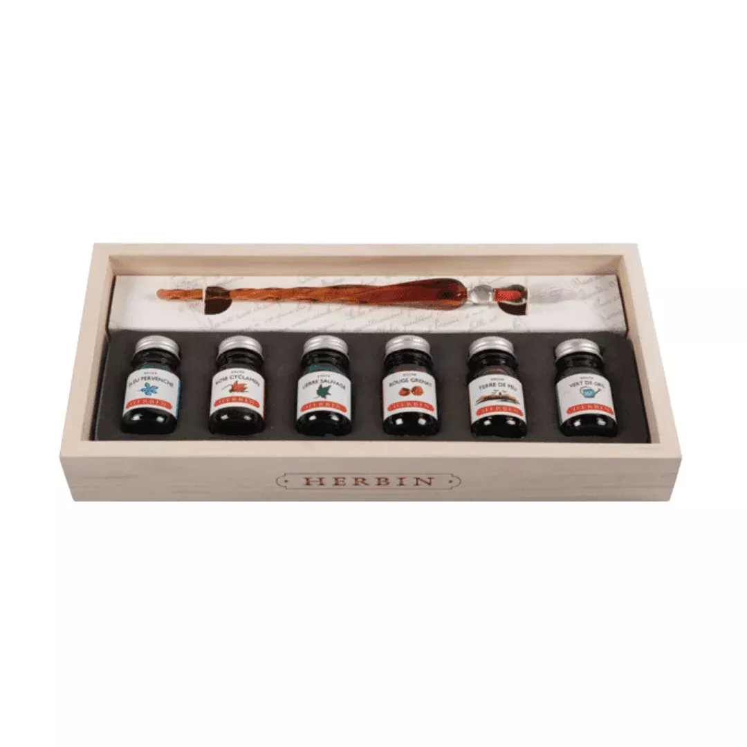 Glass Dip Pen & 6 Ink Set