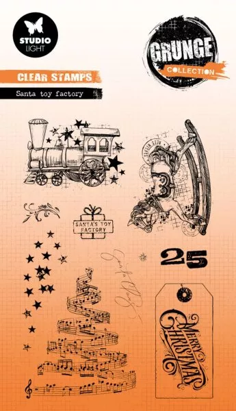 Grunge - Santa Toy Factory - Clear Stamps - Studio Light