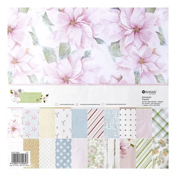 Peppermint Twist - Paper Pack - 12"x12" - Spellbinders
