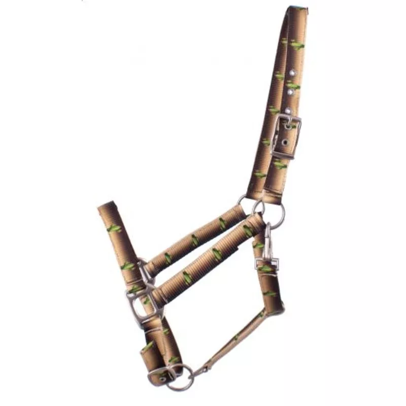 #SS-01: Showman Premium Nylon Horse Sized Halter with cactus design