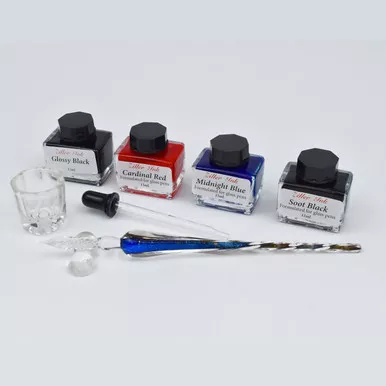 Ziller Murano Glass Pen Gift Set, Blue